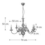 Κρεμαστό φωτιστικό από μέταλλο σε λευκή πατίνα (5311-6Φ-Λευκή Πατίνα) - Image 3