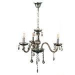 Κρεμαστό φωτιστικό από φιμέ γυαλί και κρύσταλλα (5314-3Φ-Φιμέ)