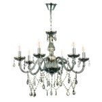 Κρεμαστό φωτιστικό από φιμέ γυαλί και κρύσταλλα (5314-6Φ-Φιμέ)