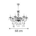 Κρεμαστό φωτιστικό από φιμέ γυαλί και κρύσταλλα (5314-6Φ-Φιμέ) - Image 2