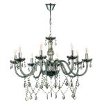 Κρεμαστό φωτιστικό από φιμέ γυαλί και κρύσταλλα (5314-8Φ-Φιμέ)