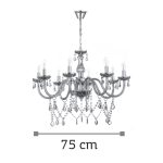 Κρεμαστό φωτιστικό από φιμέ γυαλί και κρύσταλλα (5314-8Φ-Φιμέ) - Image 4