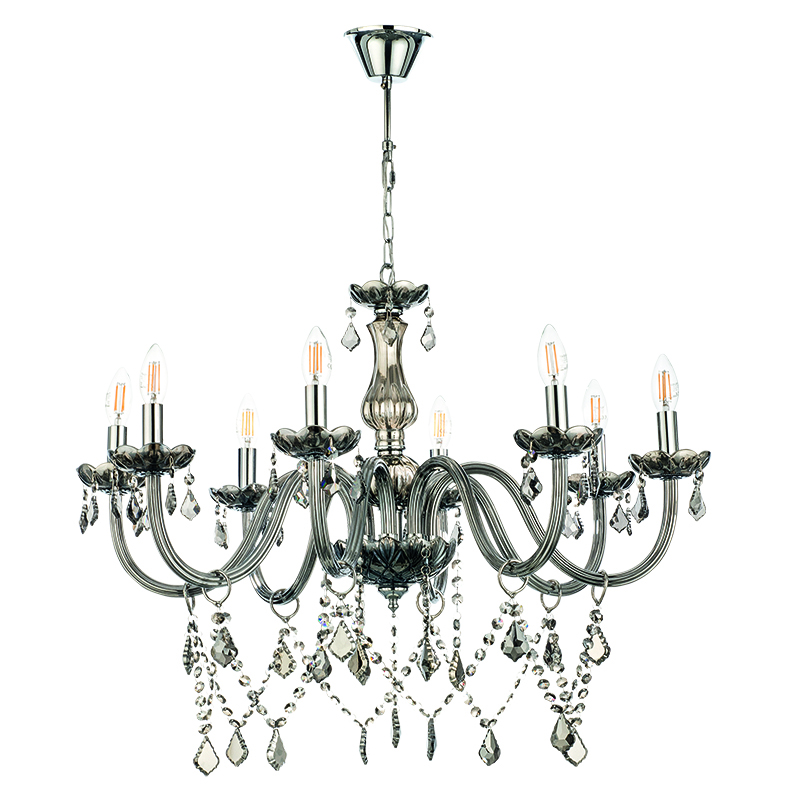 5314-8-FIME Κρεμαστό φωτιστικό από φιμέ γυαλί και κρύσταλλα (5314-8Φ-Φιμέ) - Image 1