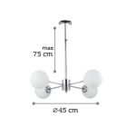 Κρεμαστό φωτιστικό από χρυσό ματ μέταλλο και λευκή οπαλίνα (5316-4) - Image 2