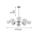 Κρεμαστό φωτιστικό από χρυσό ματ μέταλλο και λευκή οπαλίνα (5316-8) - Image 2