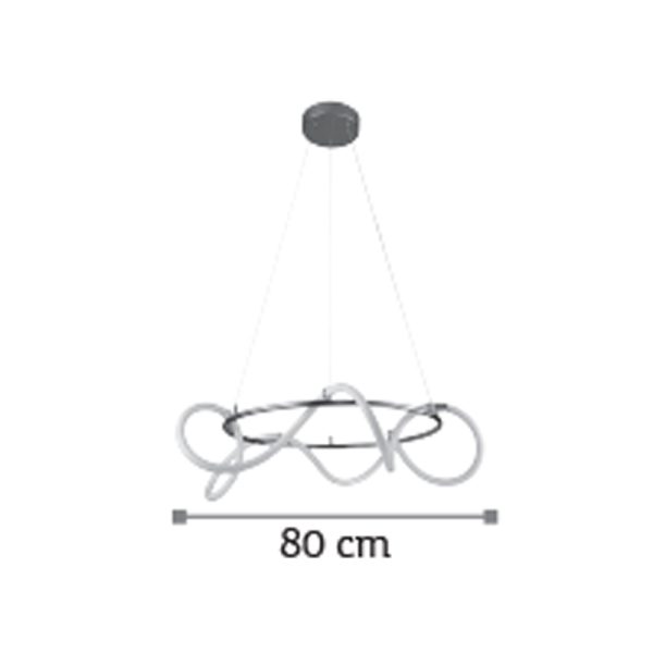 Κρεμαστό φωτιστικό από χρώμιο μέταλλο και σωλήνα σιλικόνης 80cm (6017-A-CH) - Image 3