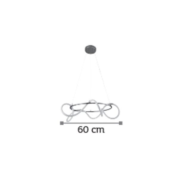 Κρεμαστό φωτιστικό από χρώμιο μέταλλο και σωλήνα σιλικόνης (6017-B-CH) - Image 2