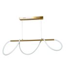 Κρεμαστό φωτιστικό από χρυσαφί μέταλλο και σωλήνα σιλικόνης (6019-GL)