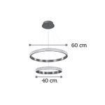 Κρεμαστό φωτιστικό LED 94W από χρώμιο αλουμίνιο και ακρυλικό (6033-A-CH) - Image 3