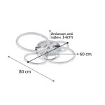 Φωτιστικό οροφής LED 72W 4000K χρώμιο μέταλλο και κρύσταλλα D:80cm (6038) - Image 2