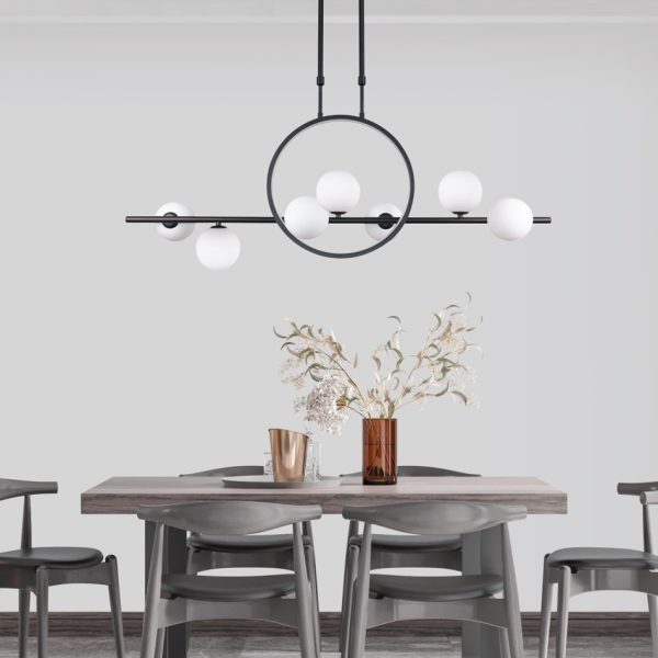 Κρεμαστό φωτιστικό LED 14W 3000K και 7XG9 σε μαύρο χρώμα D:100cm (6062-BL) - Image 2