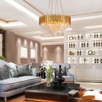 Κρεμαστό φωτιστικό 12Φ χρυσαφί με κρύσταλλα D80cm (6068-12) - Image 2