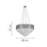 Κρεμαστό φωτιστικό 12Φ χρυσαφί με κρύσταλλα D80cm (6068-12) - Image 3