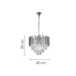 Κρεμαστό φωτιστικό 4Φ χρυσαφί με κρύσταλλα D40cm (6068-4) - Image 2