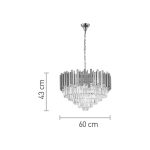 Κρεμαστό φωτιστικό 8Φ χρυσαφί με κρύσταλλα D60cm (6068-8) - Image 2