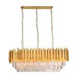 Κρεμαστό φωτιστικό 12Φ ράγα χρυσαφί με κρύσταλλα (6069-12)