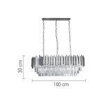 Κρεμαστό φωτιστικό 12Φ ράγα χρυσαφί με κρύσταλλα (6069-12) - Image 2