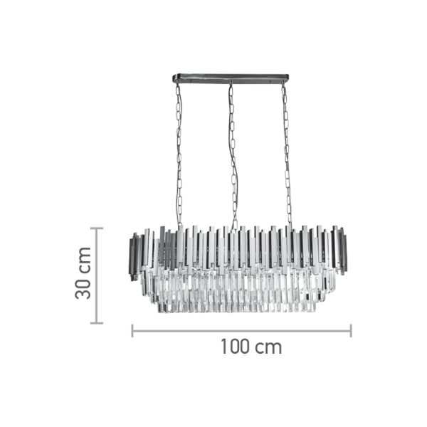 Κρεμαστό φωτιστικό 12Φ ράγα χρυσαφί με κρύσταλλα (6069-12) - Image 2