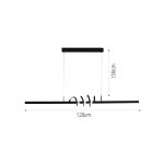 Κρεμαστό φωτιστικό LED 40W 3CCT (by switch on base) σε μαύρο χρώμα D:120cm (6075-BL) - Image 2