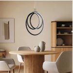 Κρεμαστό φωτιστικό LED 40W 3CCT (by switch on base) σε μαύρο χρώμα D:38cm (6080-BL) - Image 3