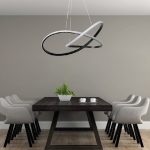 Κρεμαστό φωτιστικό LED 48W 3CCT (by switch on base) σε μαύρο χρώμα D:60cm (6081-BL) - Image 2