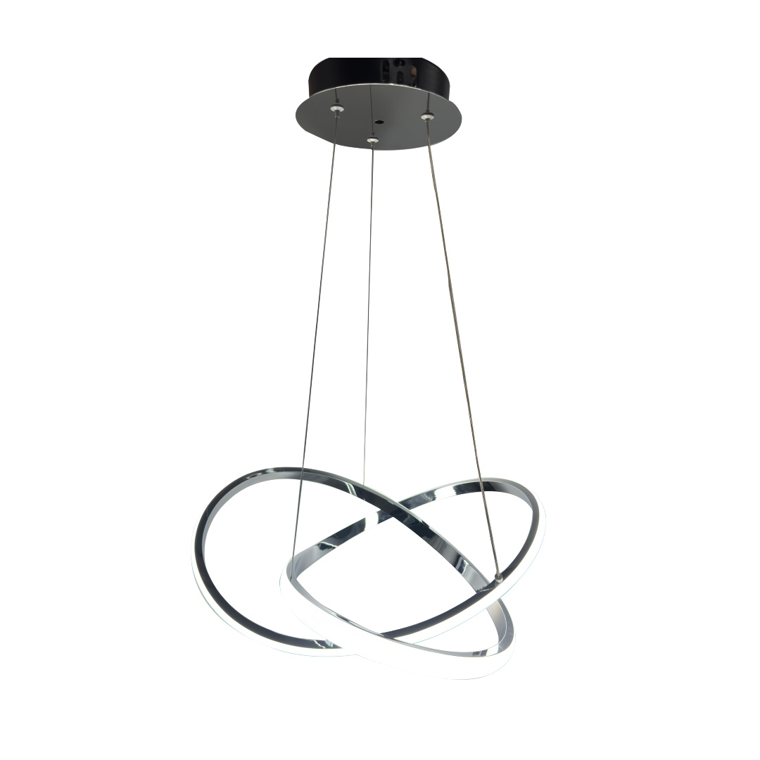 6082-CH Κρεμαστό φωτιστικό LED 48W 3CCT (by switch on base) σε χρώμιο D:60cm (6082-CH) - Image 1