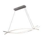Κρεμαστό φωτιστικό LED 75W 3CCT (by switch on base) σε χρώμιο D:120cm (6093-Chrome)