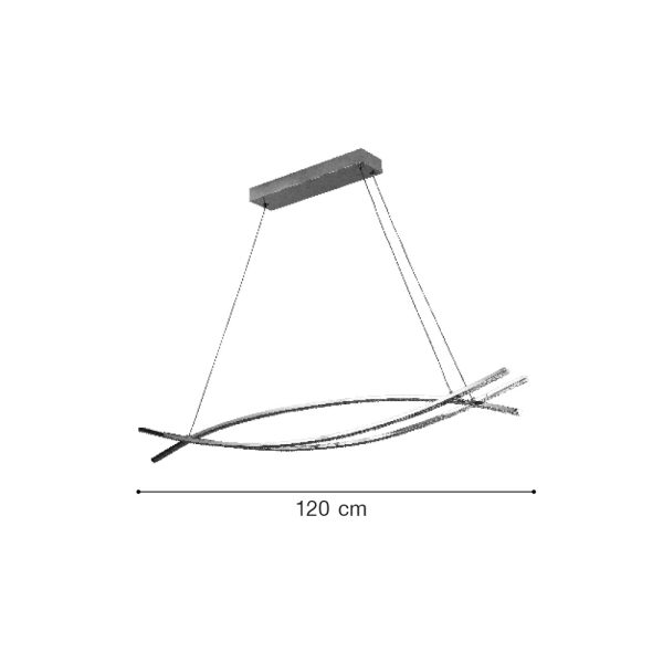 Κρεμαστό φωτιστικό LED 75W 3CCT (by switch on base) σε χρώμιο D:120cm (6093-Chrome) - Image 2