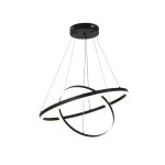 Κρεμαστό φωτιστικό LED 58W 3CCT (by switch on base) D:60cm (6095-B-Black)