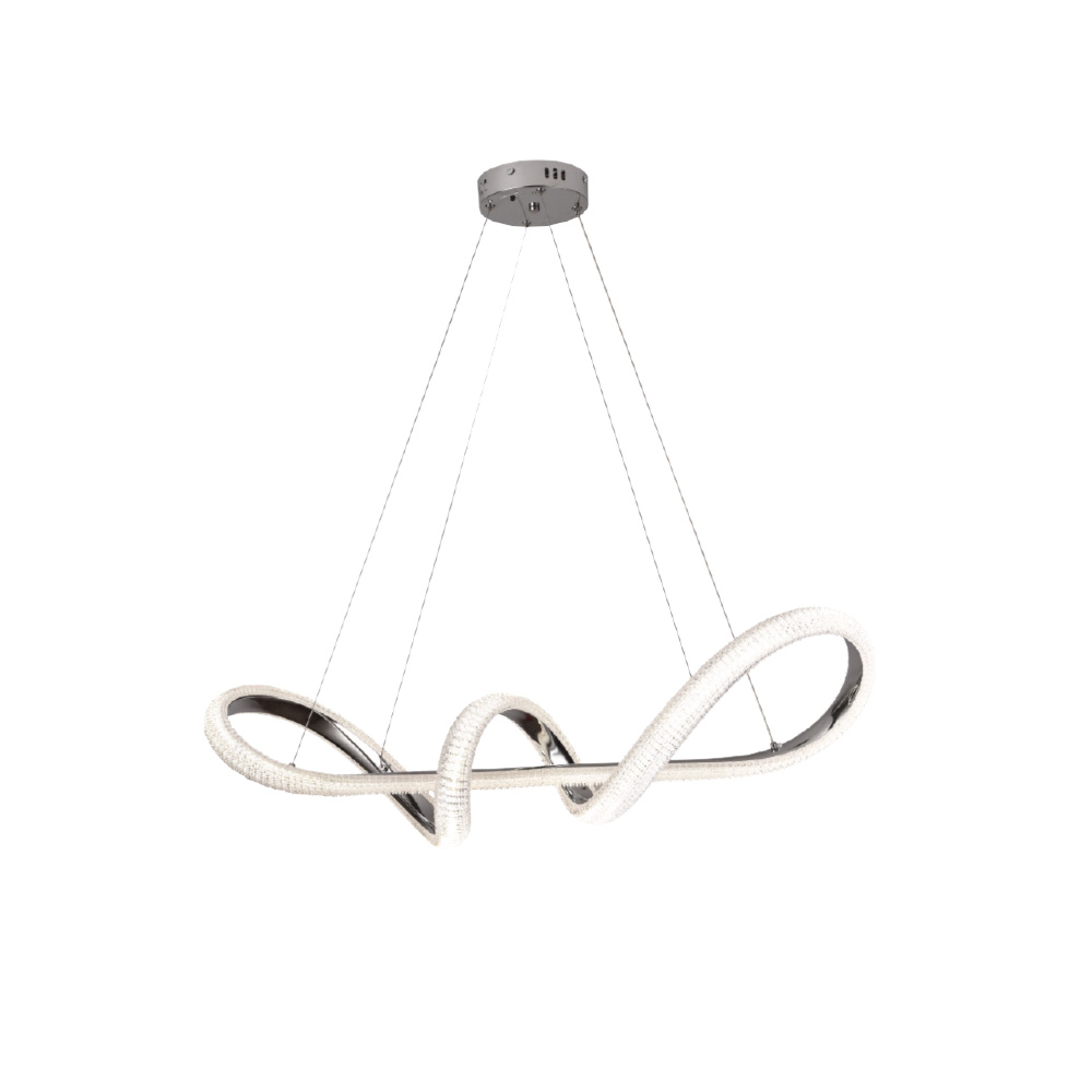 6099chrome Κρεμαστό φωτιστικό LED 60W 3CCT (by switch on base) σε χρώμιο D:120cm (6099-Chrome) - Image 1