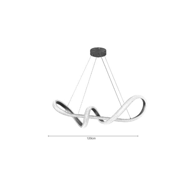 Κρεμαστό φωτιστικό LED 60W 3CCT (by switch on base) σε χρώμιο D:120cm (6099-Chrome) - Image 3