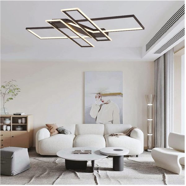 Πλαφονιέρα οροφής LED 100W 3CCT σε μαύρη απόχρωση D:120x80cm (6108) - Image 2