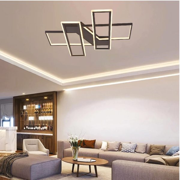 Πλαφονιέρα οροφής LED 90W 3CCT σε μαύρη απόχρωση D:80x80cm (6109) - Image 3