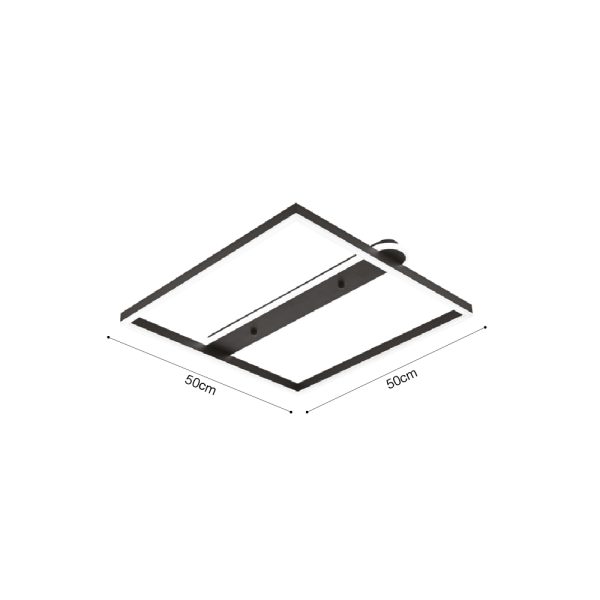 Πλαφονιέρα οροφής LED 35W 3CCT σε μαύρη απόχρωση D:50x50cm (6110) - Image 2