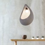 Κρεμαστό φωτιστικό από Fiberglass Wabi Sabi style 1XE27 D:30cm (4054) - Image 3