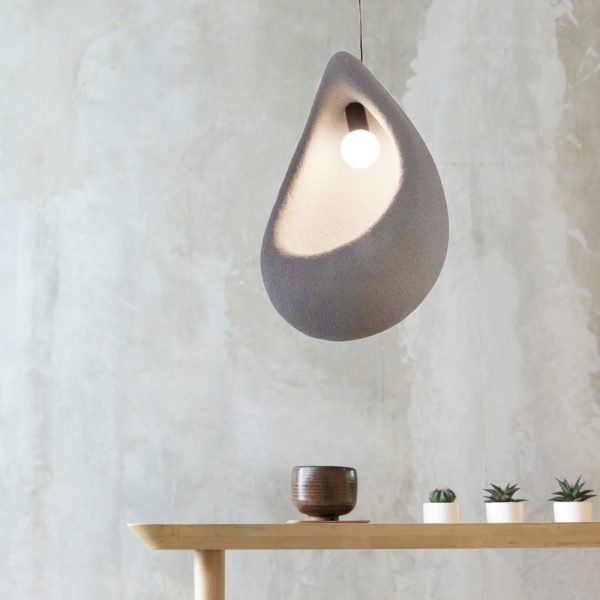 Κρεμαστό φωτιστικό από Fiberglass Wabi Sabi style 1XE27 D:30cm (4054) - Image 3