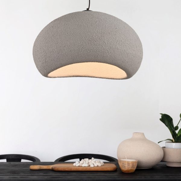 Κρεμαστό φωτιστικό από Fiberglass  Wabi Sabi style 1XE27 D:30cm (4053-D) - Image 2