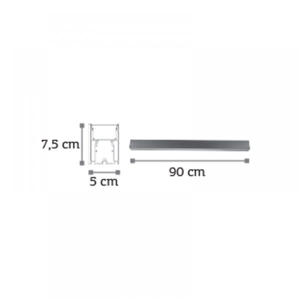 Κρεμαστό φωτιστικό LED 30W 3CCT (με διακόπτη) από αλουμίνιο σε μαύρη απόχρωση D:90cm (6072-90-BL) - Image 2
