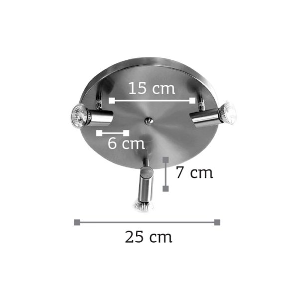 Επιτοίχιο σποτ από μέταλλο σε νίκελ ματ απόχρωση (9075-3Φ-Νίκελ Ματ) - Image 2