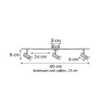 Επιτοίχιο σποτ από μέταλλο σε νίκελ ματ απόχρωση (9076-3Φ-Νίκελ Ματ) - Image 2