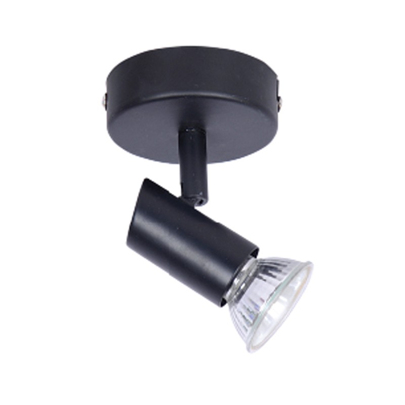 9077-1-BL Επιτοίχιο σποτ από μέταλλο σε μαύρη απόχρωση (9077-1Φ-Μαύρο) - Image 1