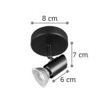 Επιτοίχιο σποτ από μέταλλο σε μαύρη απόχρωση (9077-1Φ-Μαύρο) - Image 2