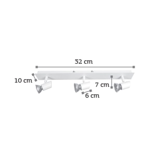 Επιτοίχιο σποτ από μέταλλο σε λευκή απόχρωση (9078-3Φ-Λευκό) - Image 2