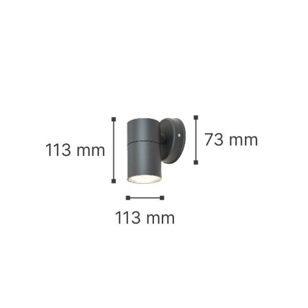 it-Lighting Eklutna 1xGU10 Outdoor Wall Lamp Anthracite D:11.3cmx11.3cm (80200544) - Image 3