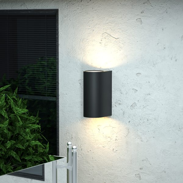 it-Lighting Michigan 2xGU10 Outdoor Up-Down Wall Lamp Anthracite D:14.7cmx9cm (80200144) - Image 3