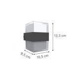 Εξωτ. Χώρου Louise LED 8W 3000K Outdoor Wall Lamp Anthracite D:10,5cmx13,3cm (80203341) - Image 2