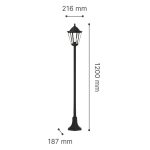 it-Lighting Redfish 1xE27 Outdoor Pole Light Black D:120cmx21.6cm (80500214) - Image 3