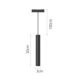 Φωτιστικό LED 6W 3000K για Ultra-Thin μαγνητική ράγα σε μαύρη απόχρωση D:3x30cm (T04401-BL) - Image 2