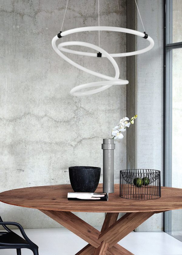 Κρεμαστό φωτιστικό από μαύρο μέταλλο και σωλήνα PVC (6020) - Image 2