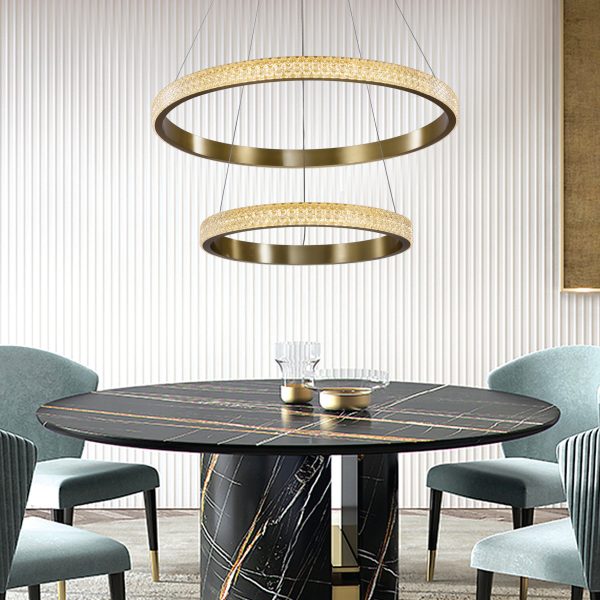 Κρεμαστό φωτιστικό LED 94W από χρώμιο αλουμίνιο και ακρυλικό (6033-A-CH) - Image 2